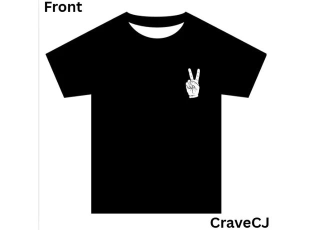 CraveCJ Drop 01 black peace sign T-shirt